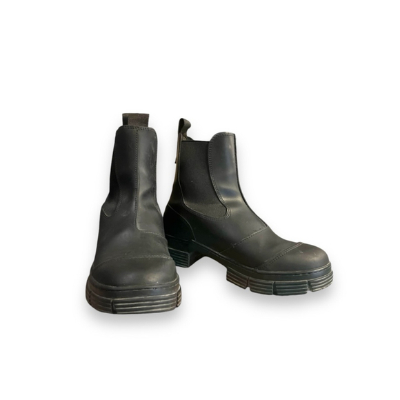 Ganni Black Rubber Grip Chelsea Boots 37 - Picture 5 of 8